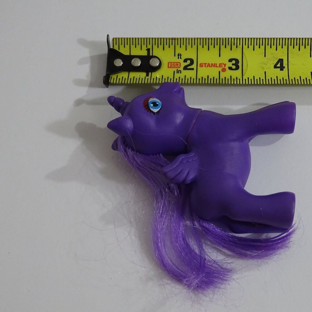 Purple Pegasus Unicorn Pony Toy Figure Purple Mane Tail Collectible 4 inch - Picture 6 of 6